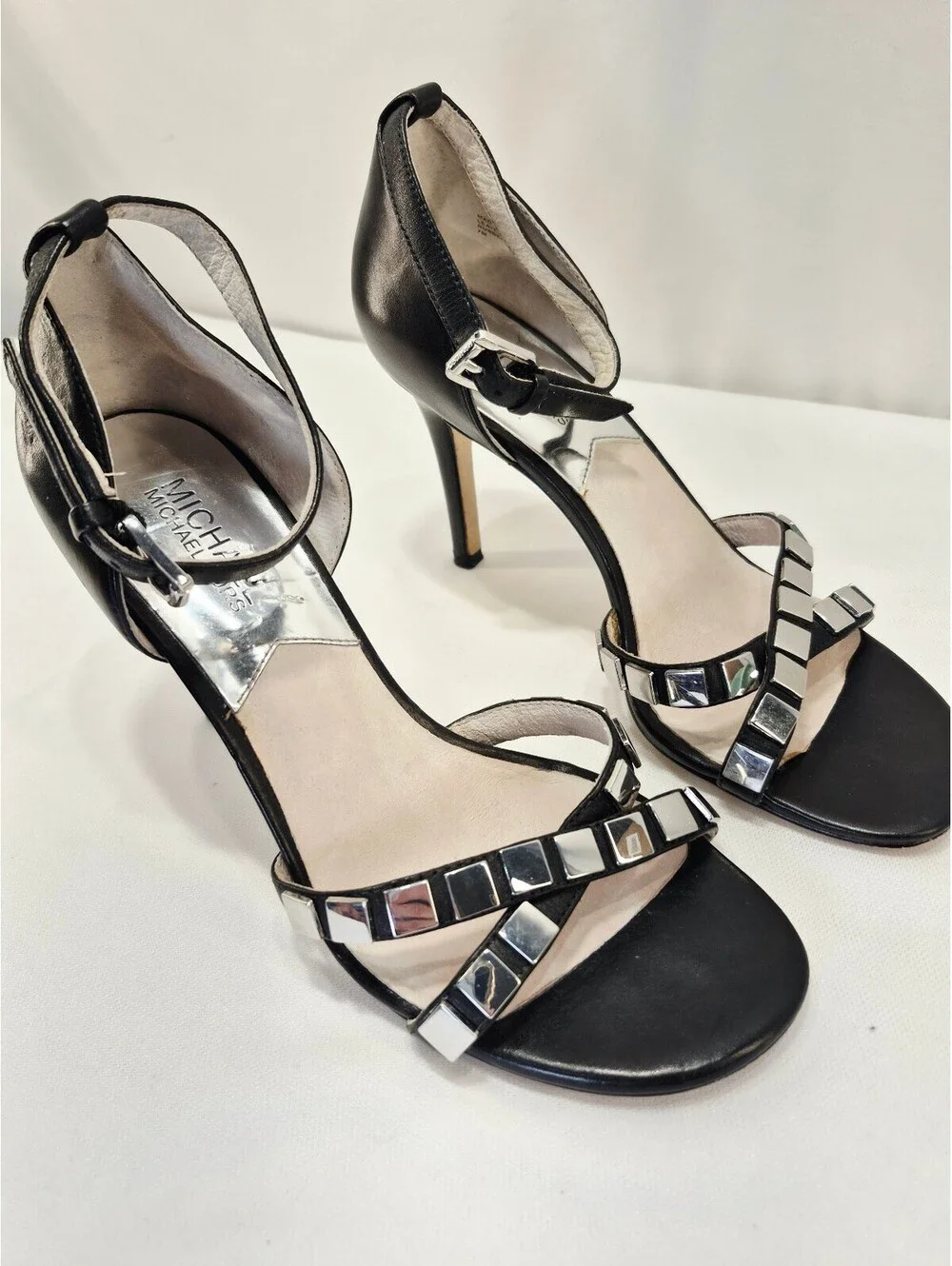 MICHAEL Michael Kors Women's 7.5 Chantelle Embellished Strappy High Heel Sandals